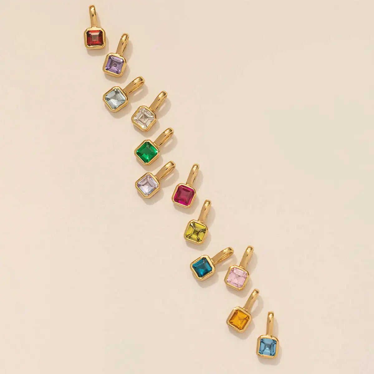 Stainless steel pendant DIY birthstone necklace for women, designer pendant necklace in gold color