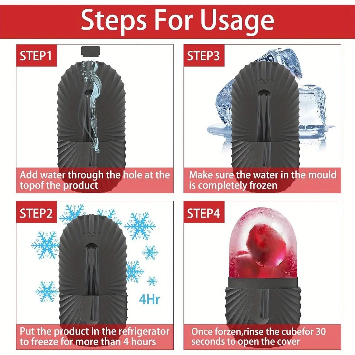 Gesichts-Eisroller, wiederverwendbare Silikonform für Gesichts- und Augenmassage, Schönheits- und Hautpflegegerät zur Anwendung von Eis und zur Verkleinerung der Poren