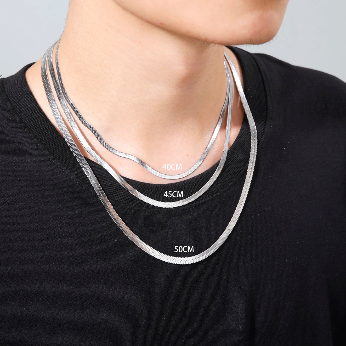 Skyrim stainless steel snake chain necklace for women and men, gold-tone herringbone choker necklace, trendy 2026 jewelry, gift, popular