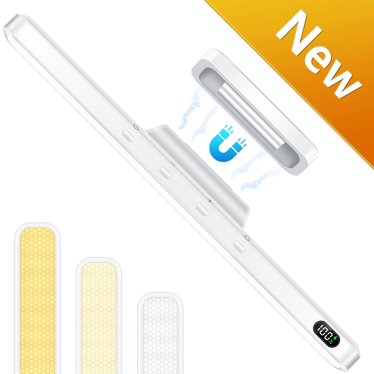 WILLED 5W Dimmable Night Light, mit 3 einstellbaren Farben, Schminklicht mit 2500-mAh-Akku, für Unterschränke, Kleiderschrank, Nachttisch oder Schreibtisch.