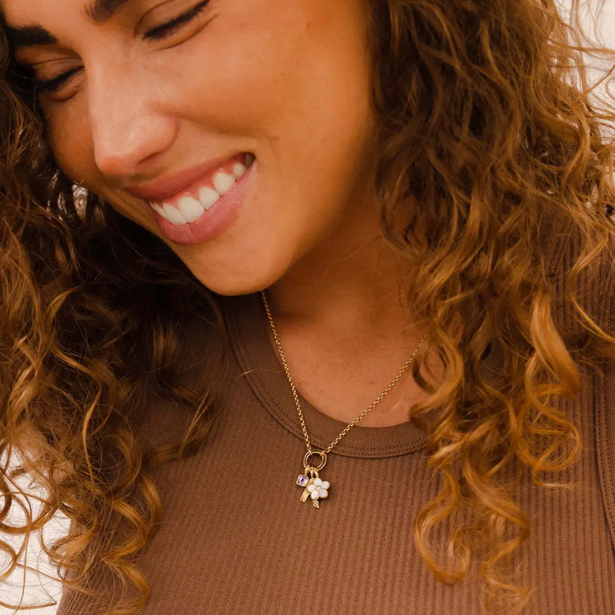 Stainless steel pendant DIY birthstone necklace for women, designer pendant necklace in gold color