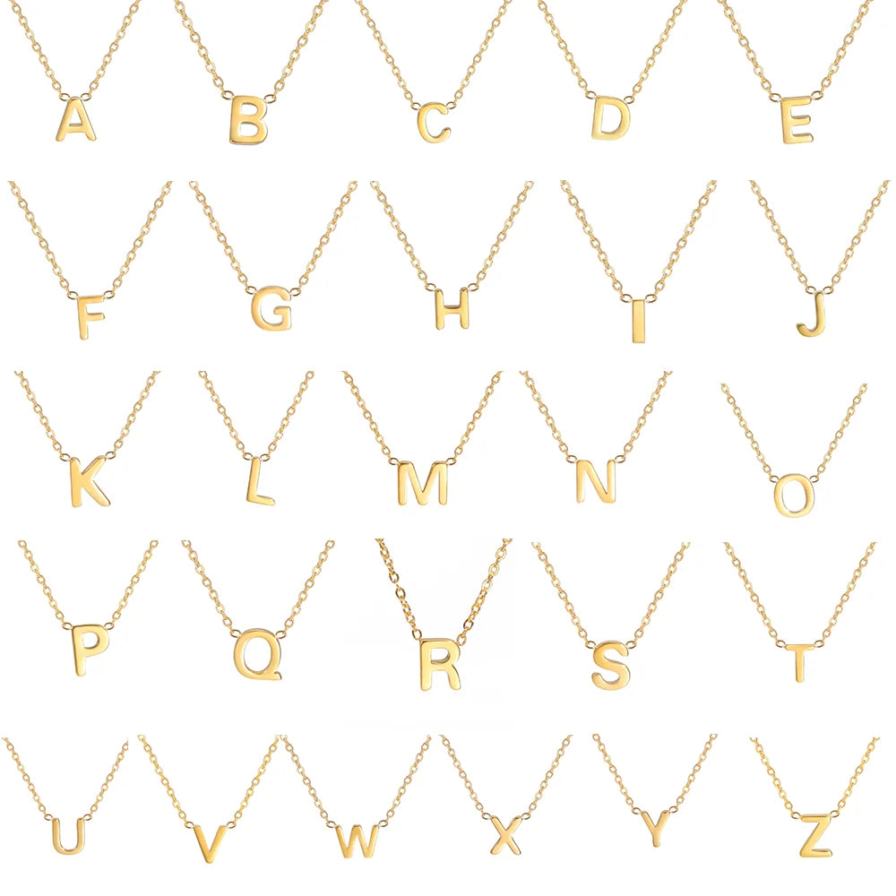 Minimalistische Halskette mit Initiale A–Z für Frauen, Alphabet-Buchstabe aus Edelstahl, Choker-Halskette, Schmuck, Großhandels-Geburtstagsgeschenk