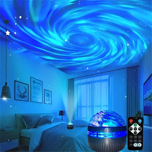 Galaxy LED-Sternenhimmelprojektor, USB-betrieben, mit Fernbedienung, Nachtlicht für Kinderzimmer und stimmungsvolle Dekoration für Weihnachten oder Hochzeiten