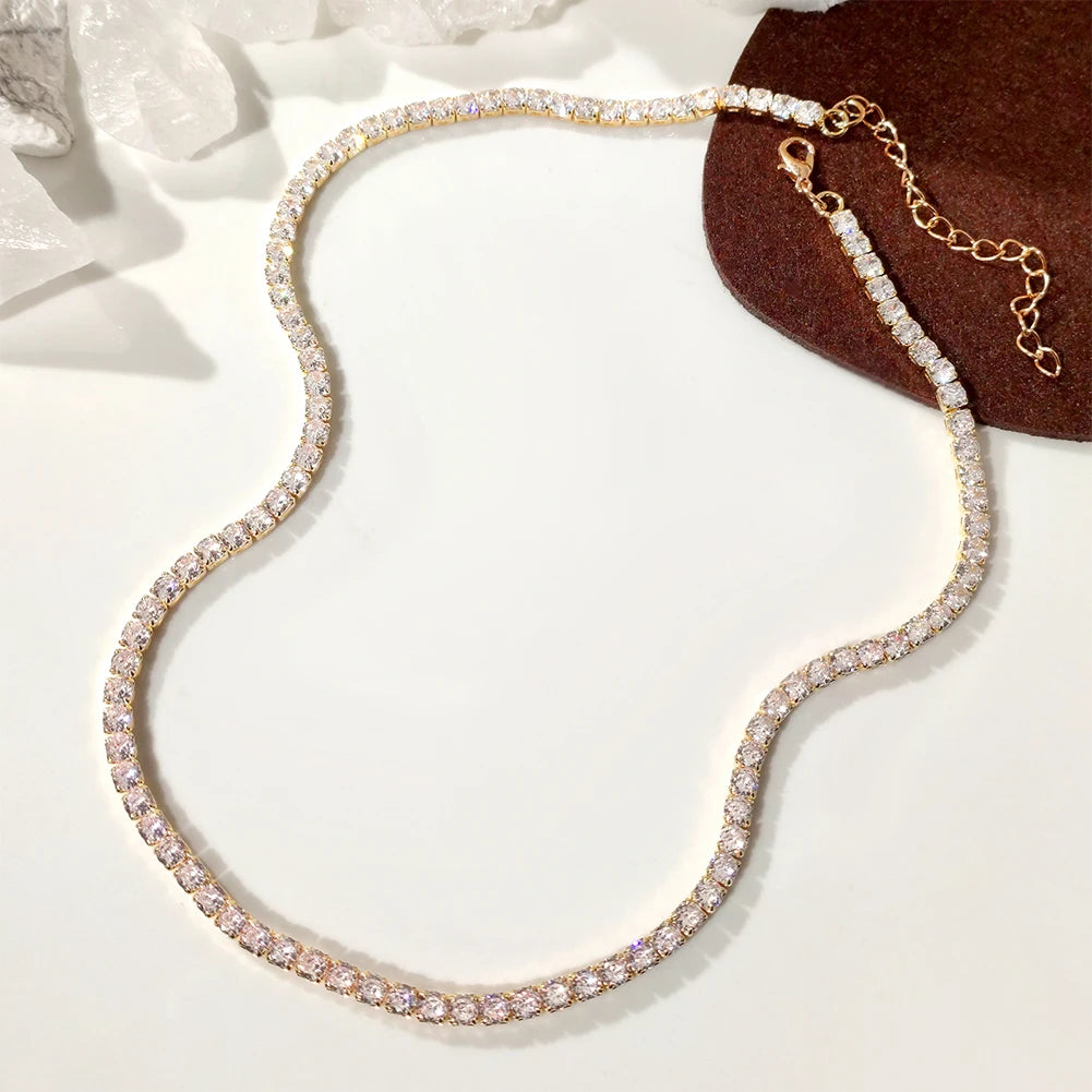 New cursive letter necklace with cubic zirconia, initial name necklace in hip-hop style, jewelry in gold and silver colors, CZ pendant with 26 letters