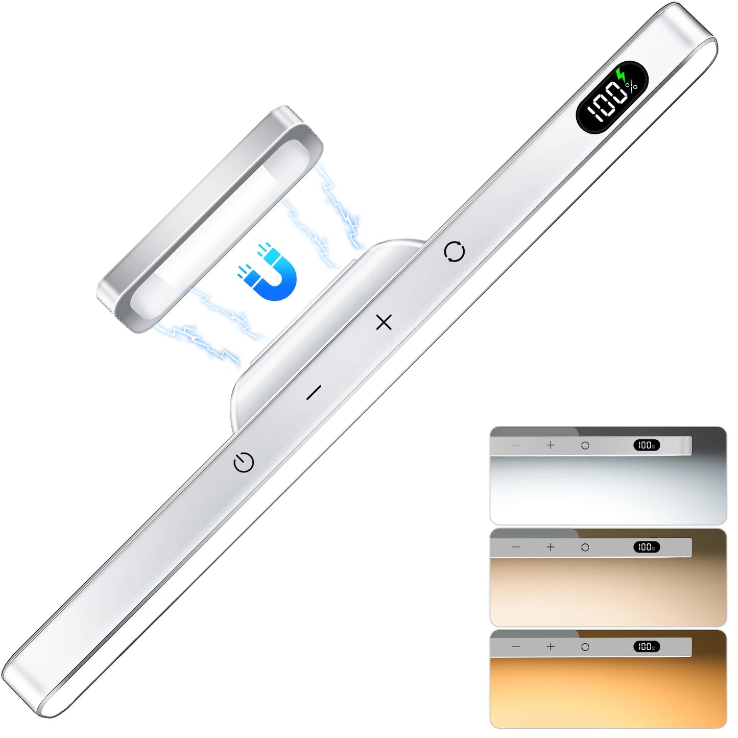 WILLED 5W Dimmable Night Light, mit 3 einstellbaren Farben, Schminklicht mit 2500-mAh-Akku, für Unterschränke, Kleiderschrank, Nachttisch oder Schreibtisch.